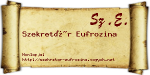 Szekretár Eufrozina névjegykártya